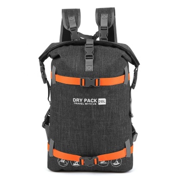 Custom Professional 20L Roll Top Waterproof Dry Bag Backpack for Rafting and Trekking