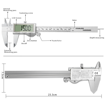 Ditron 6 Inch Electronic Stainless Steel Metal Caliper