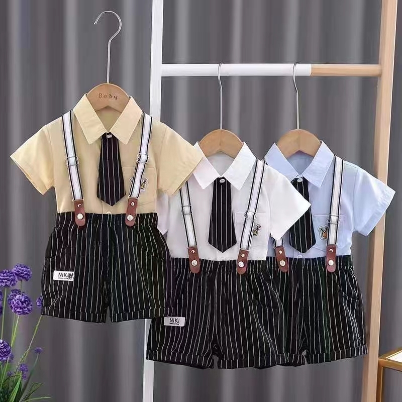 Suspender Breathable Rompers Tie Baby Garments