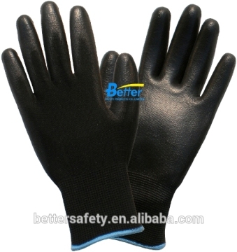 Black Nylon Gloves Liner PU touch screen gloves china supplier