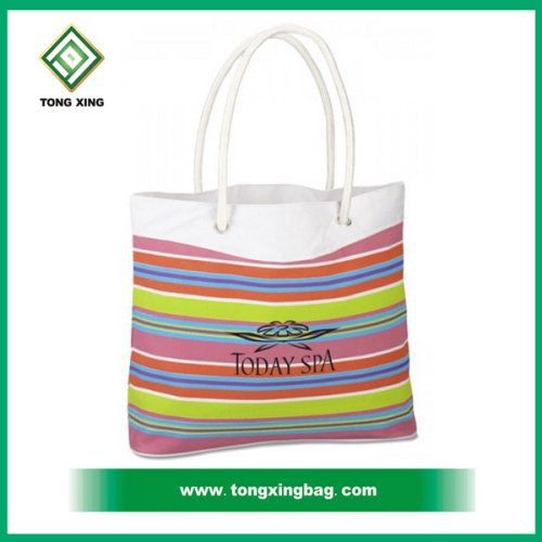 2016 new type promotional 228gsm cotton beach tote bags