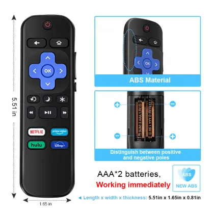 Factory Wholesale Remote Universal TV Remote Control Replacement for Roku TV, TCL, Hisense, Sharp