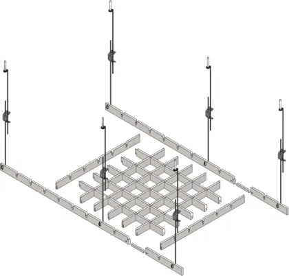 Grille ceilings for suspended systems customized size