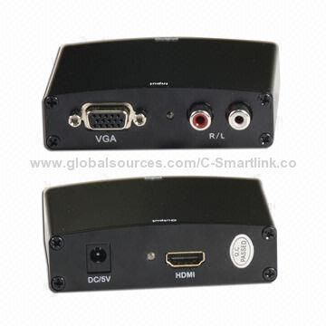 VGA to HDMI/VGA + Audio to HDMI®/VGA + R/L to HDMI® Converters with Double Click Display