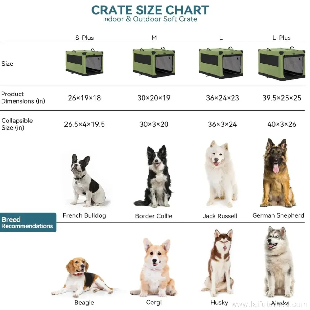 Collapsible Portable Dog Crate with Strong Steel Frame