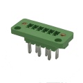 Bloco terminal plug-in elétrico macho verde através da parede