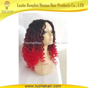 New styling young girl deep wave ombre color wigs