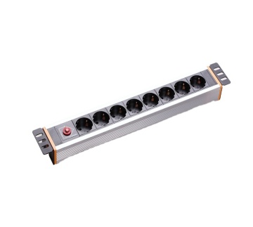 19" Germany Aluminum Shell PDU Socket for Cabinet: 6 Ways Configuration