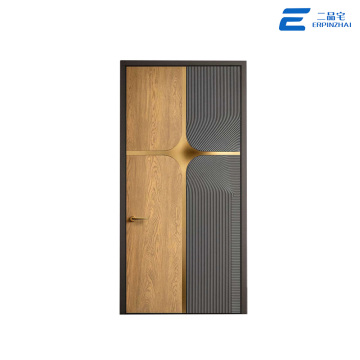 Puerta de entrada moderna de villa de aluminio fundido