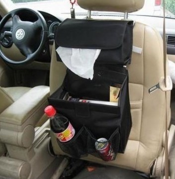 Back of The Seat Car Organizer with Tissue Box, Car Storage Bag (MH-CO3694)