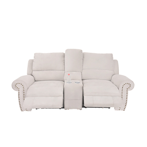 Luxo Clássico Casa Branco Custom 2 Seater Electric Love Assento Cadeiras de Filme Couch Tecido Recliner Sofá Moderno Set