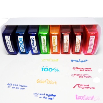Colorful Rubber Self-Inking Stamps Set for Teachers - Custom Logo Office Stationery