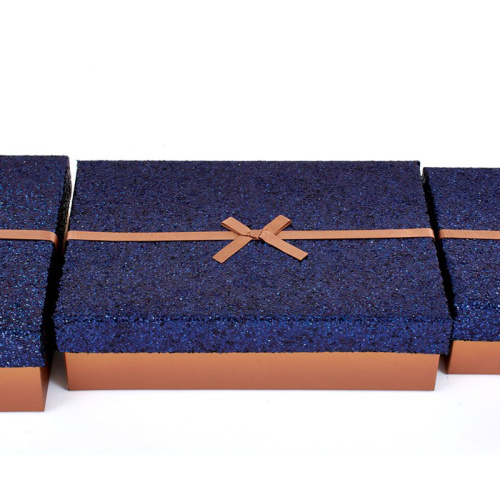 Wedding party rigid glitter gift box with lid