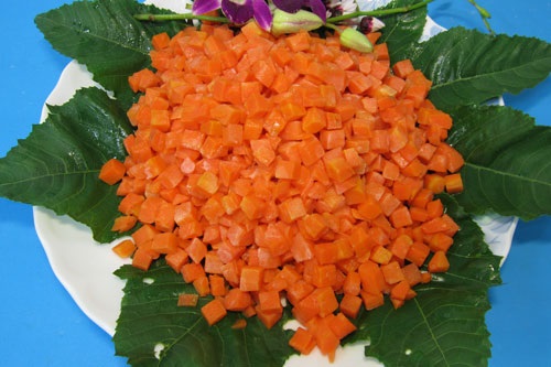 Vitamins in Frozen Diced Carrot