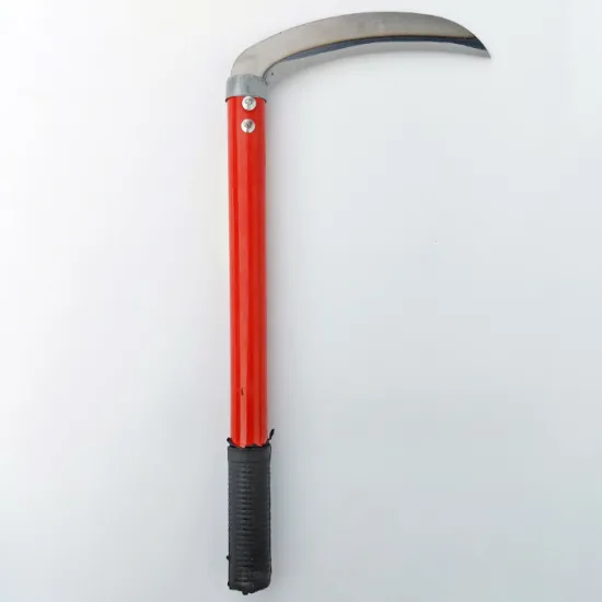 Stainless Steel Serrated Moon Sickle with Wooden Handle: Farm Cutting Tool