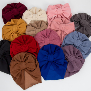 Wholesale New Baby Hats: Double Layer, Large Bow, Pleated Design for Newborns and Children