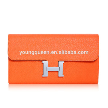 GL98 2016 new fashion lady long wallet handbag H buckle embossed leather clutch bag woman
