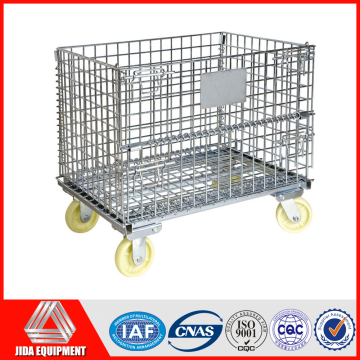 Folding Steel Cage Wire Mesh Storage Cage With Wheels