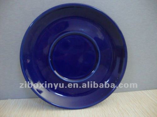 8 inch Blue color porcelain flat plate for finner set