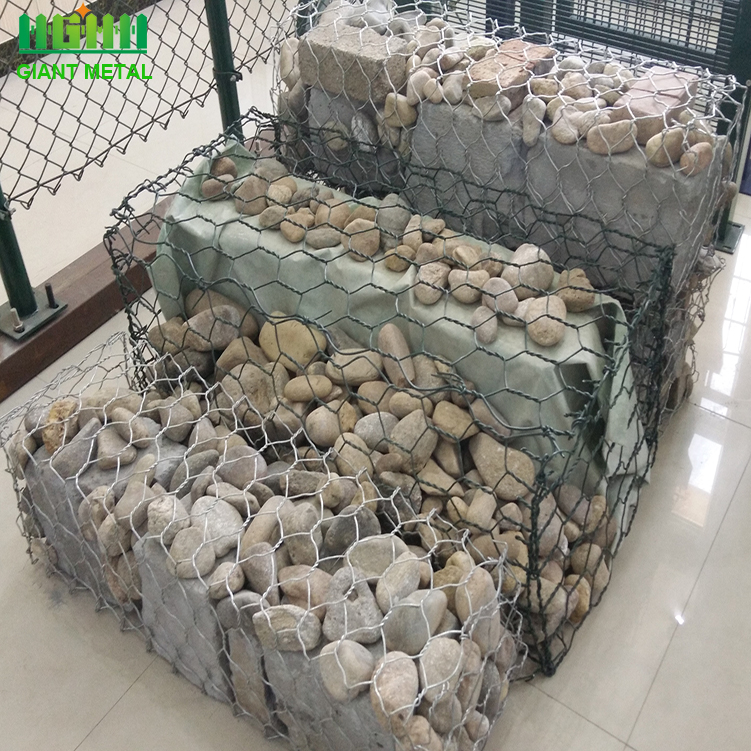 PVC hexagonal mesh gabion box galvanized stone fence