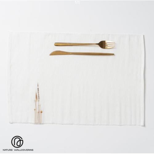 Individuais de linho botânicos artesanais com textura natural