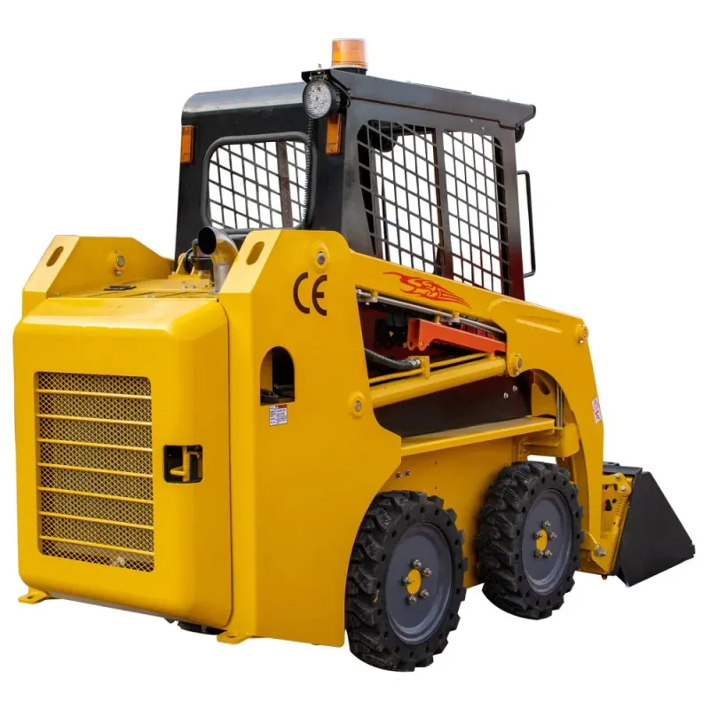 1 Ton Medium Skid Steer with Crawler, Auger, and Bucket Mixer Attachment