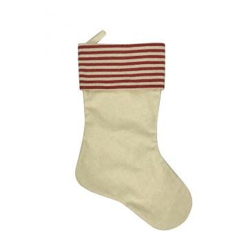 Red Striped Cuff Christmas stocking