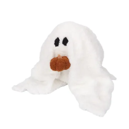 30cm White Cotton Ghost Pumpkin Plush Pillow - Halloween Ghost Toy and Decorative Doll