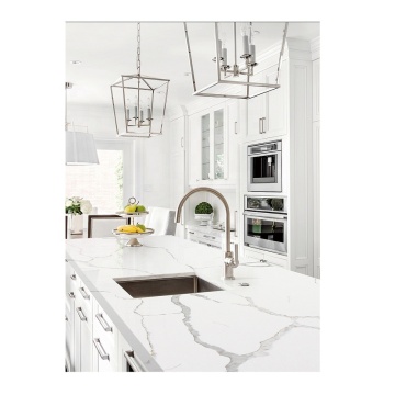 Premium Calacatta Quartz Stone White Slab untuk Countertops