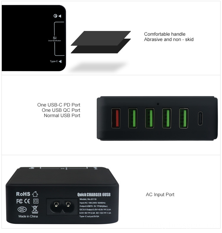 QC Multi-USB Ports Charger Adapter