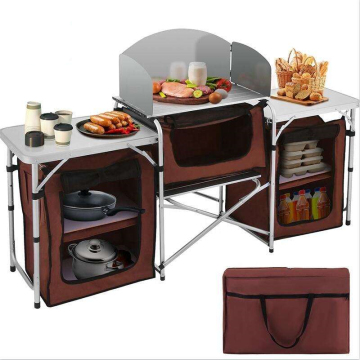 Outdoor Picnic Aluminum Foldable Portable Tables Outdoor Camping Kitchen Table