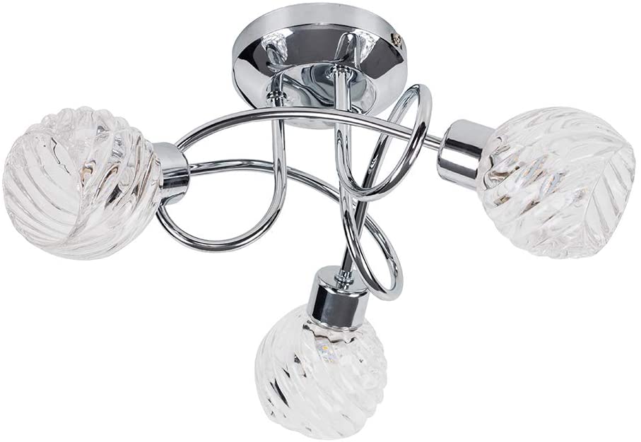 C11229-5 swirled clear glass shade ceiling lamp (2)