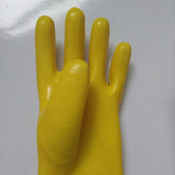 Algodão de PVC amarelo forrado com luvas suaves