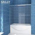 Sally baignoire double pontage de douche coulissante encadrée