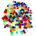 Large assorted white vinyl plastic christmas color beads
