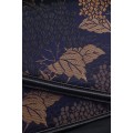 Bolso Clutch De Diseñador Azul Oscuro - Bordado De Seda