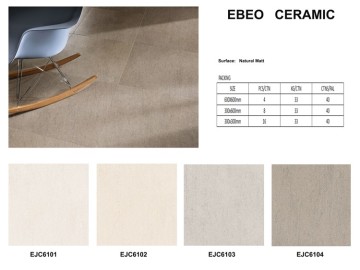 Expecail cement Mix wood design full body tile porcelain tile Natrual Matt finish 600X600mm EJC6103