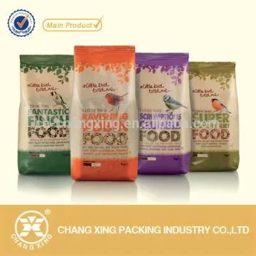 Environmental polythene stand up pouches pet food/animal feed/bird food plastic packing bag with lovely design