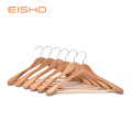 EISHO品質高級曲線木製スーツハンガー
