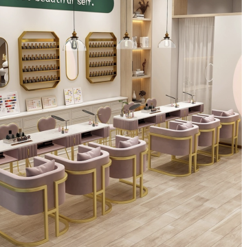 Luxury Tufted Manicure Table and Chair Package for Nail Bars