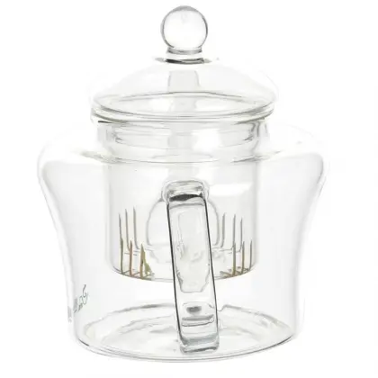 Mouthblown Pyrex Glass Teapot Flowering Tea Set