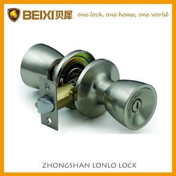 Satinless steel tubular knob round lock