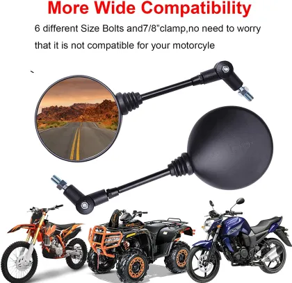 Foldable Motorcycle Rearview Mirrors for Cruisers