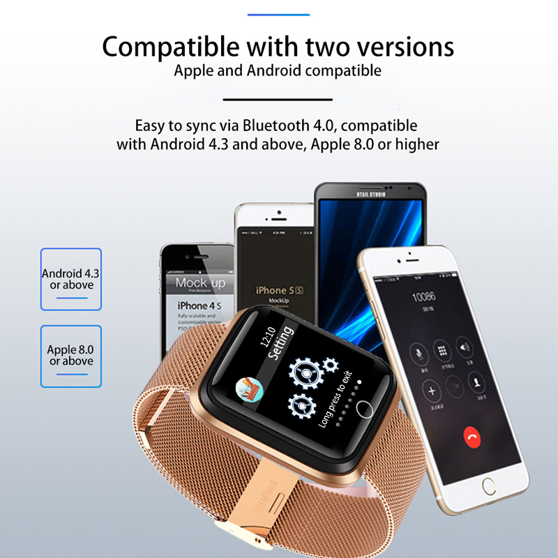 LIGE Smart Watch Women Sports Smart Bracelet IP67 Waterproof Watch Pedometer Heart Rate Monitor LED color screen for Android ios