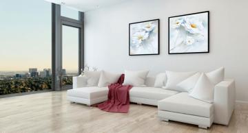 White Detailed Flowers Art Print Painting
