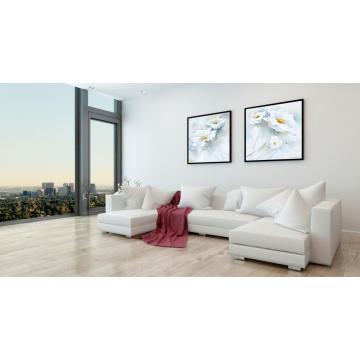 White Detailed Flowers Art Print Painting