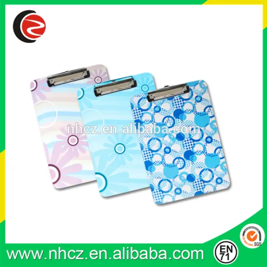 Hanging PVC Plastic Clipboard with Bulldog Clip