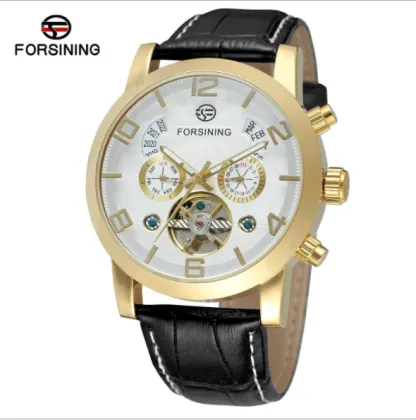 FORSINING A165 belt tourbillon men's watch waterproof business luxury automatic mechanical watch