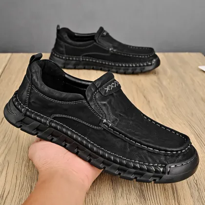 Custom LOGO Leather Loafers for Men - Factory Supply 4 Season Driving Shoes