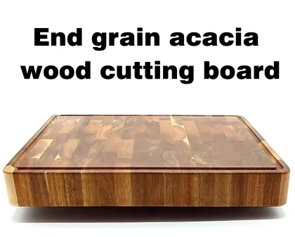Acacia Wood Kitchen Rectangle End Grain Butcher Block Chopping Board